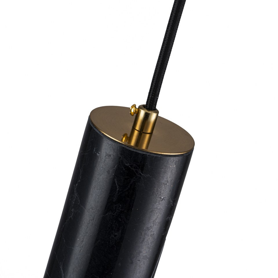 Lampara Colgante De Marmol Led Integrado Negro
