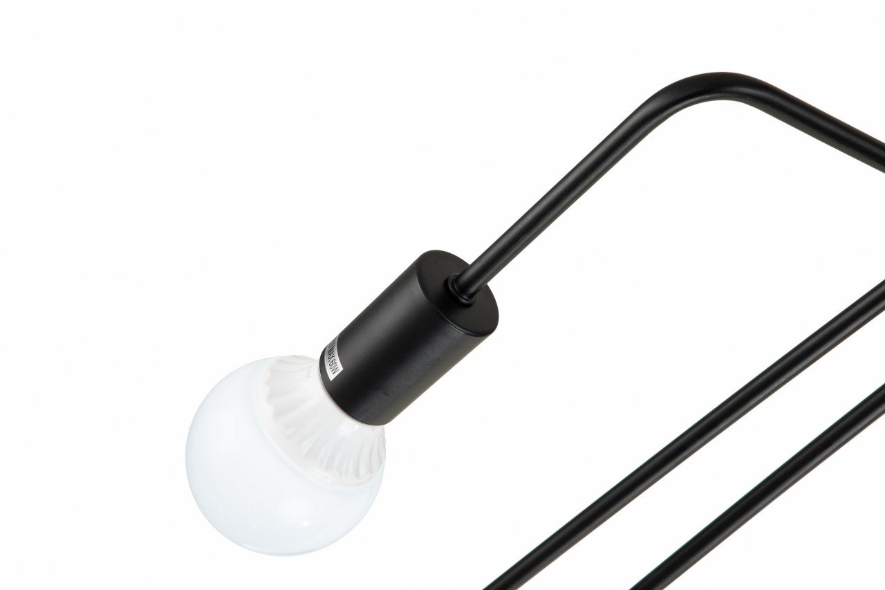 Lámpara Techo Metal Lineal Salón CLEBER | Negro 8 Luces E27