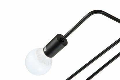 Lámpara Techo Metal Lineal Salón CLEBER | Negro 8 Luces E27