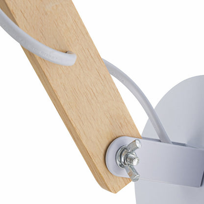 Aplique de Pared Con Madera E27 Blanco