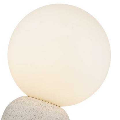 Lampara De Mesa Con Bola De Cristal De Concreto Blanco