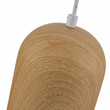 Lampara Colgante Simulación Madera Beige