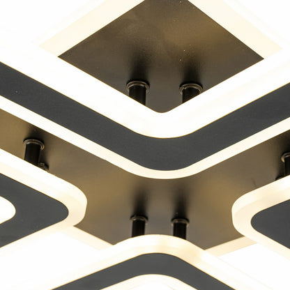 Lampara Led 4 Brazos Cuadrados Negro