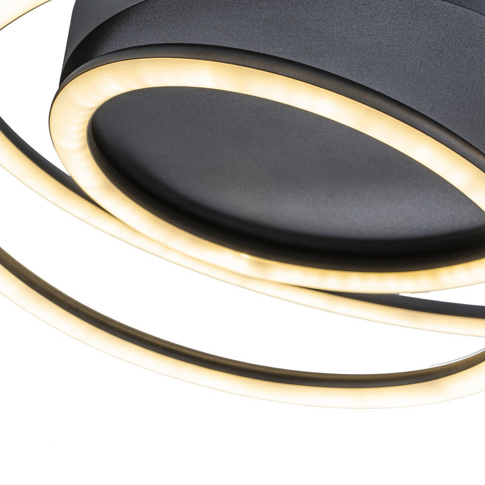 Lámpara LED Aros Circular Salón NEXUS | Negro Atenuable CCT