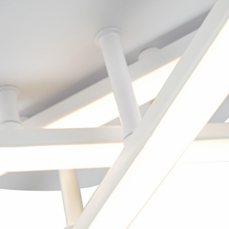 Lampara De Techo Blanca 3 Tiras Led Blanco