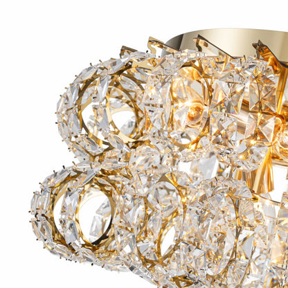 Plafón Cristal Circular Salón RINGLUX | Dorado Ø50 cm E14