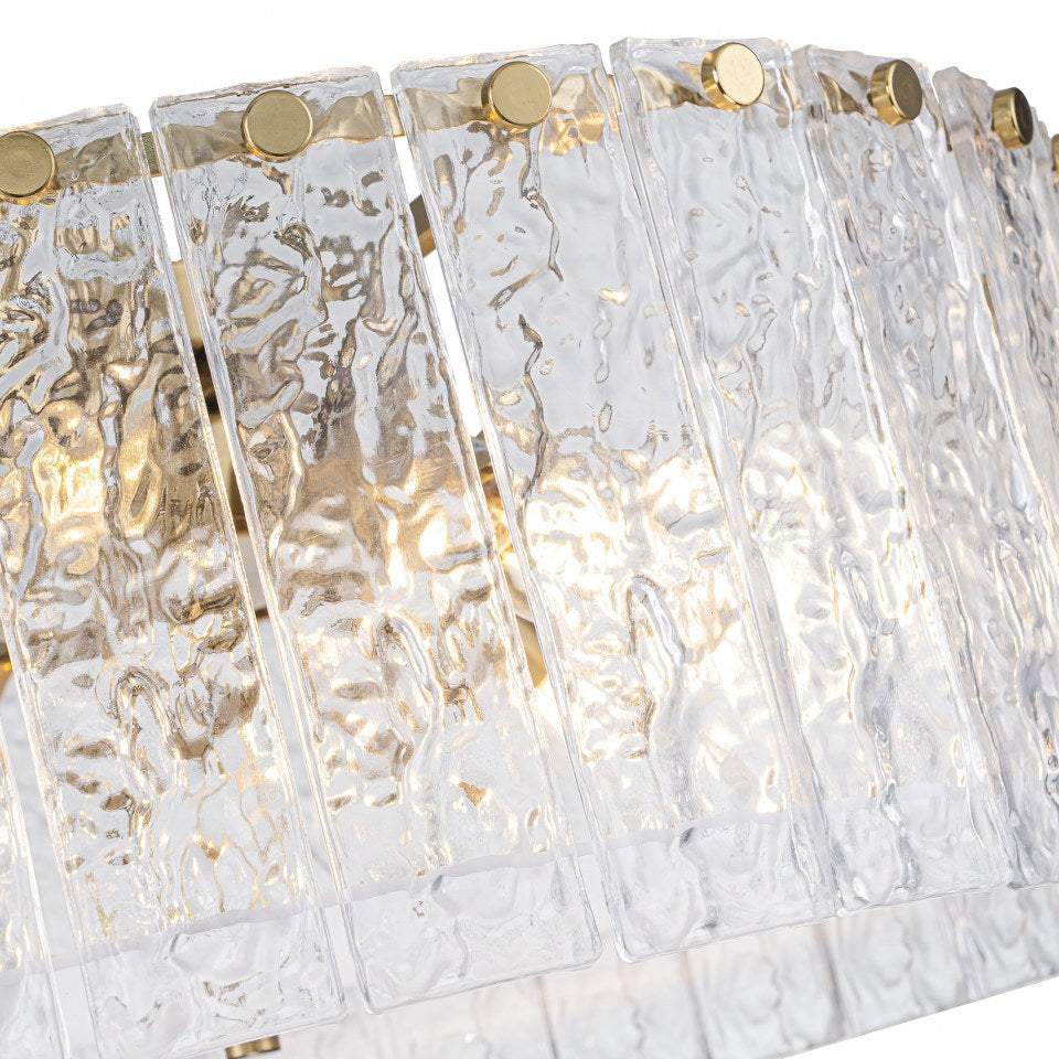 Plafón Cristal Circular Salón CRYSTALON | Dorado Ø50 cm E14
