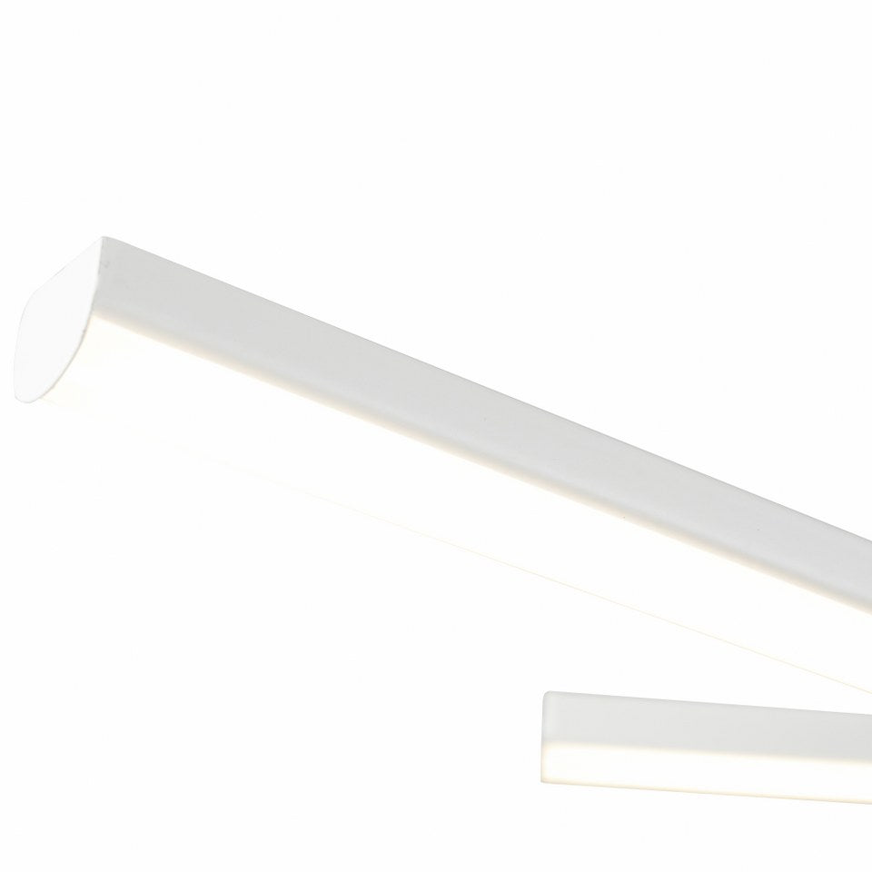 Lampara De Techo Blanca 3 Tiras Led Blanco