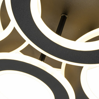 Lampara de 4 aros CCT Regulable Negro