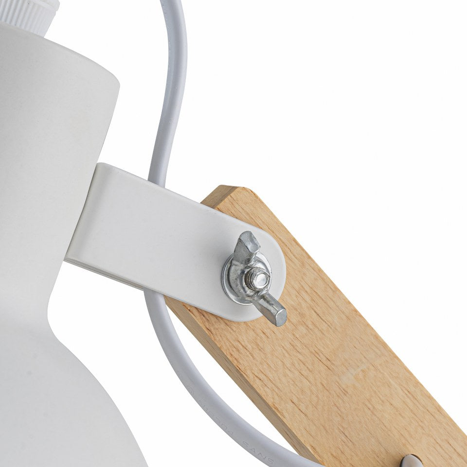 Aplique de Pared Con Madera E27 Blanco