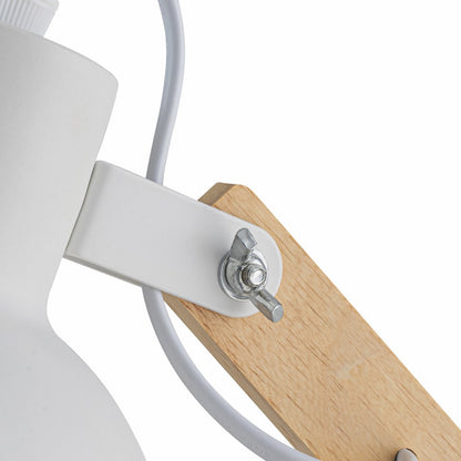 Aplique de Pared Con Madera E27 Blanco