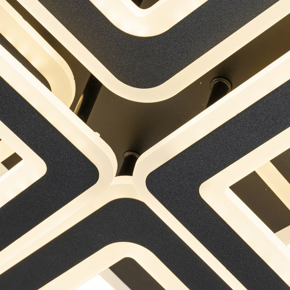 Lampara con 6 Cuadros Led Negro