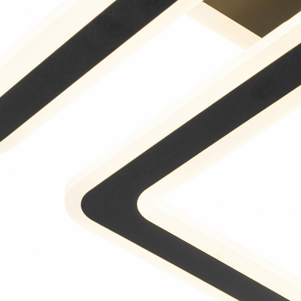 Lampara Led 4 Brazos Cuadrados Negro