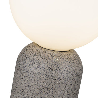 Lampara De Mesa Con Bola De Cristal De Concreto Negro