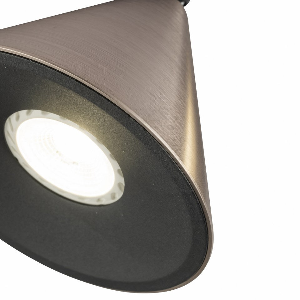 Tres Focos de Superficie con bombilla GU10 Gris