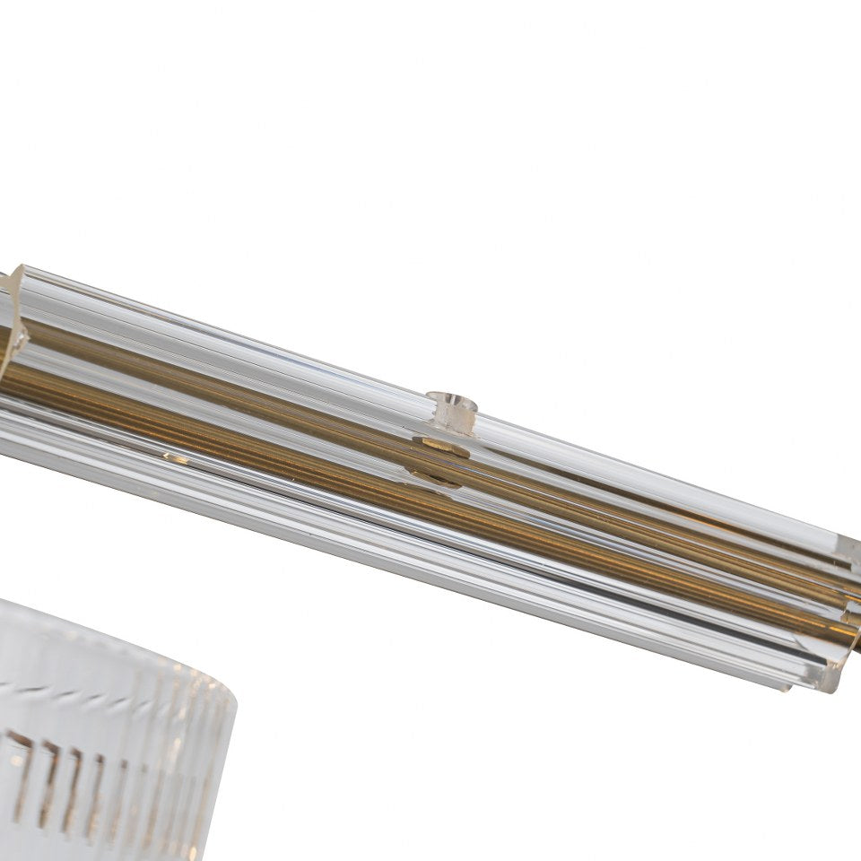 Lámpara Techo Cristal Cilíndrica Salón CAVAYA | Dorado 3 Luces