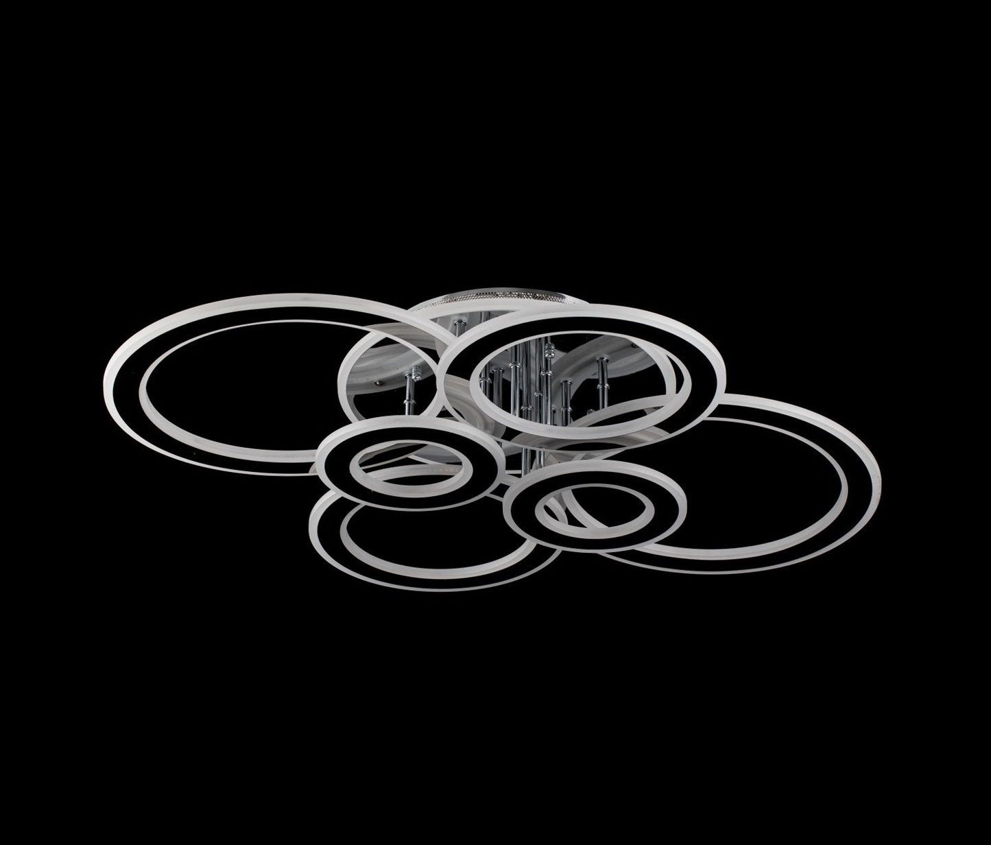 Lampara de 6 Aros Led Integrado CCT Regulable con Mando Gris
