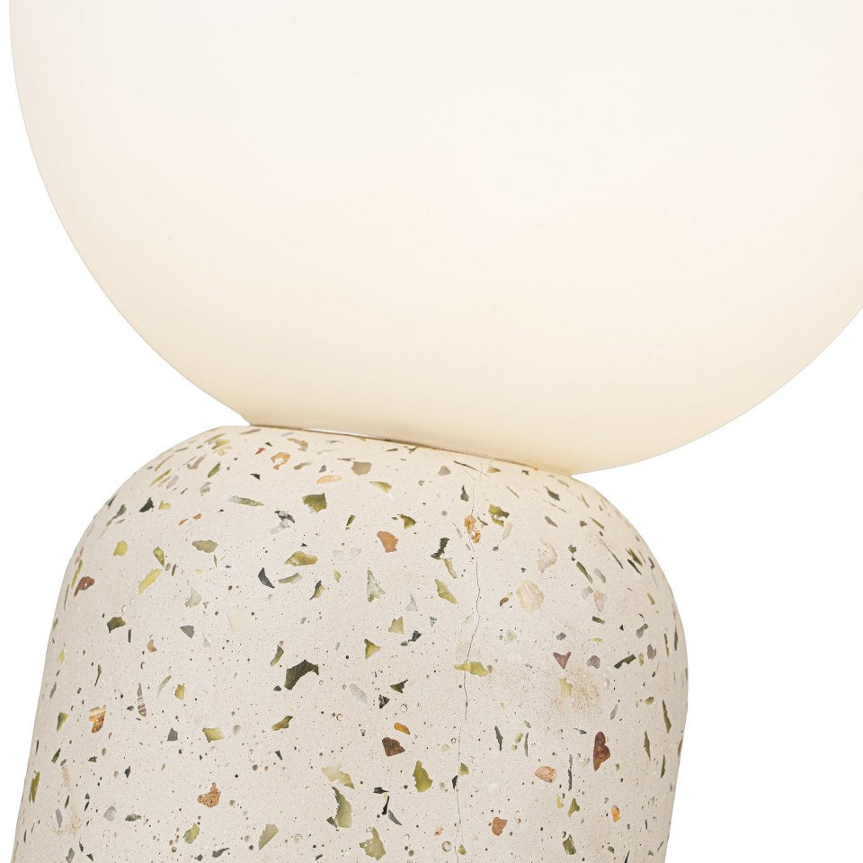 Lampara De Mesa Con Bola De Cristal De Concreto Beige