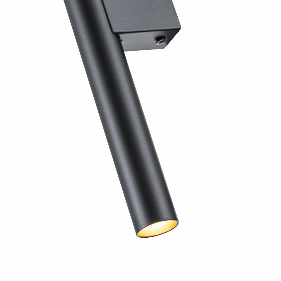 Aplique Pared G9 Doble Bombilla Negro Brillante