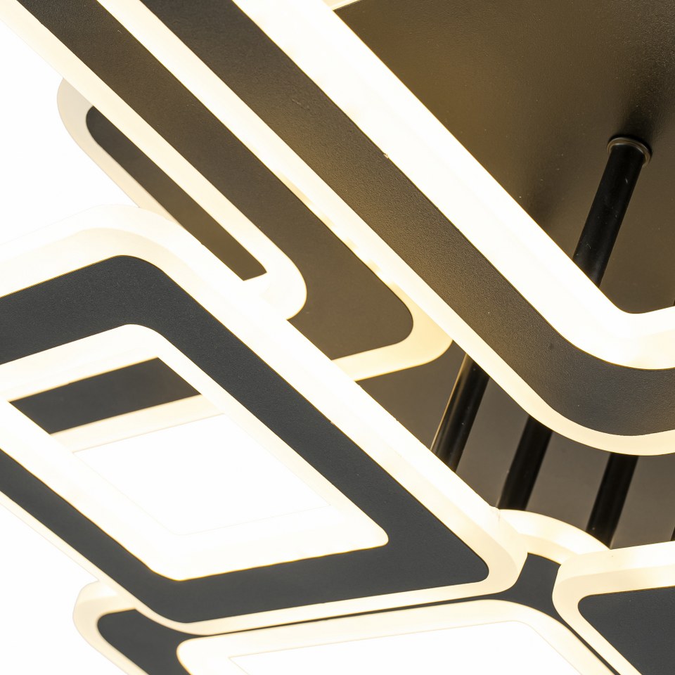 Lampara con 6 Cuadros Led Negro