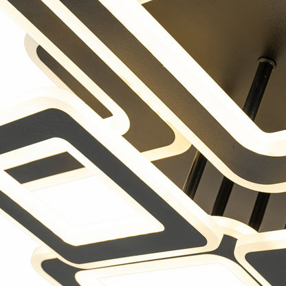 Lampara con 6 Cuadros Led Negro