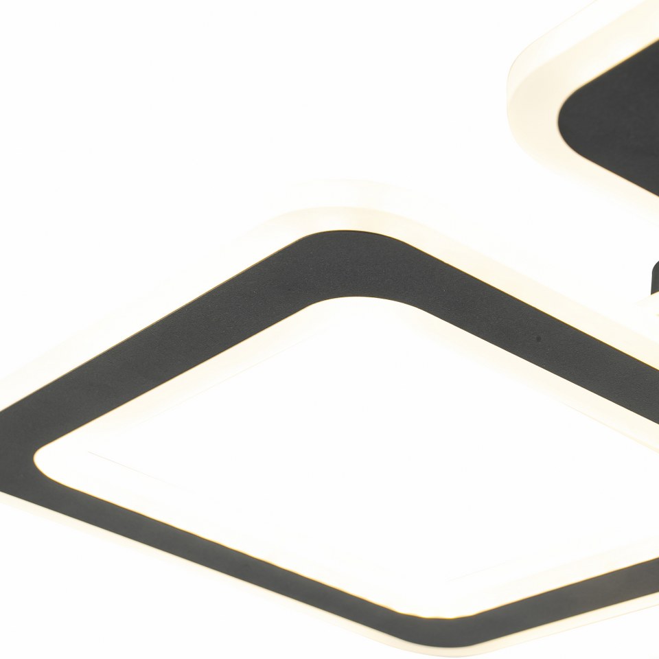 Lampara Led 4 Brazos Cuadrados Negro