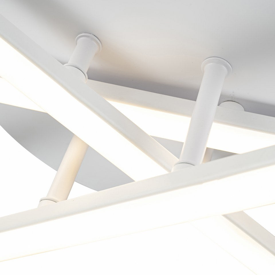 Lampara De Techo Blanca 3 Tiras Led Blanco