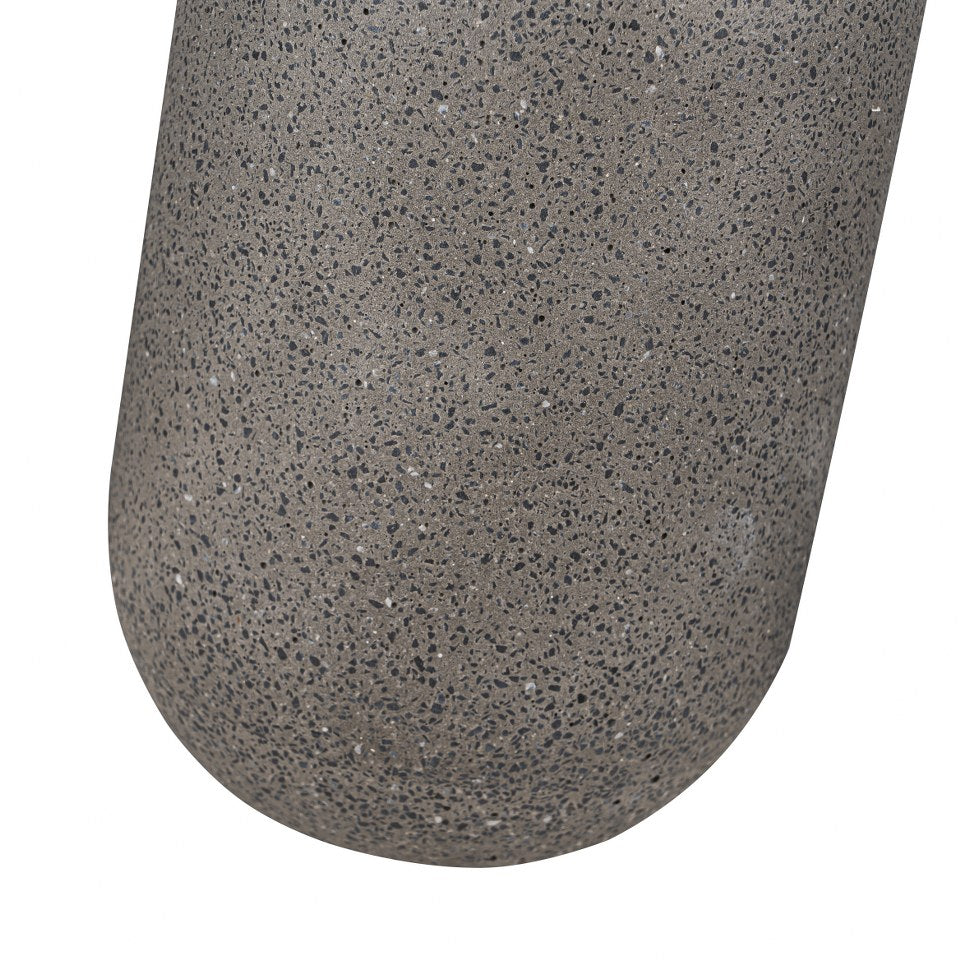 Lampara De Mesa Con Bola De Cristal De Concreto Negro