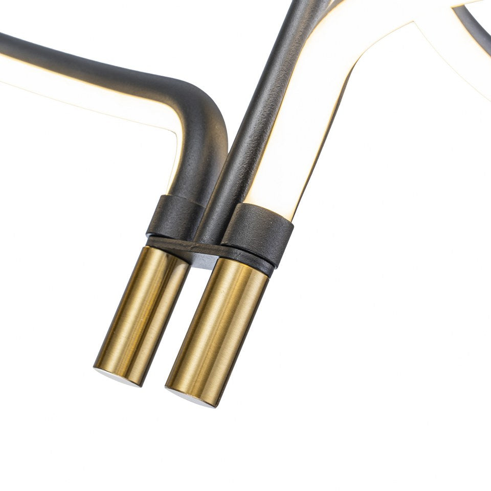 Lámpara de techo LED LIRA Negra y Dorada | FL6021-C