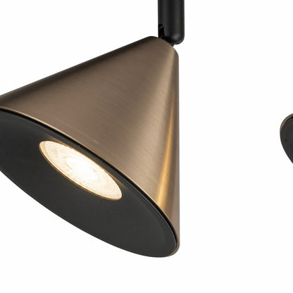 Tres Focos de Superficie con bombilla GU10 Bronce