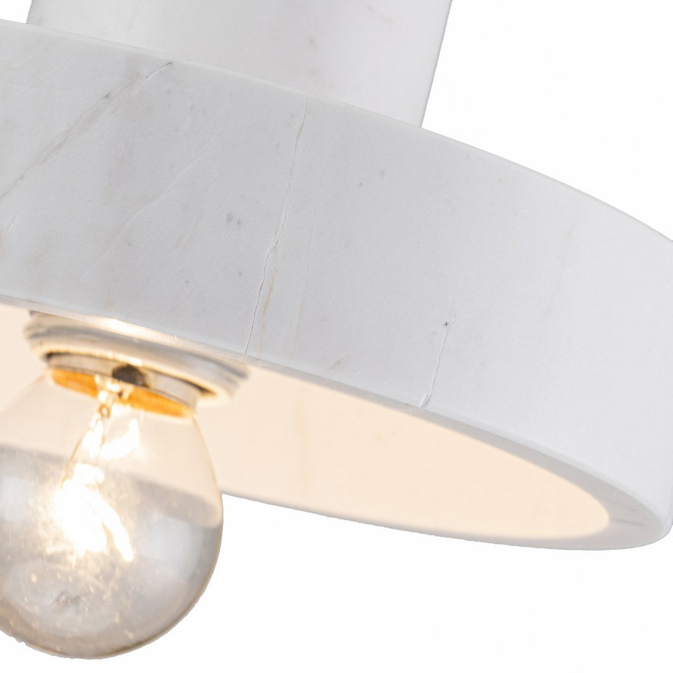 Lampara colgante de Marmol Bombilla E27 Blanco