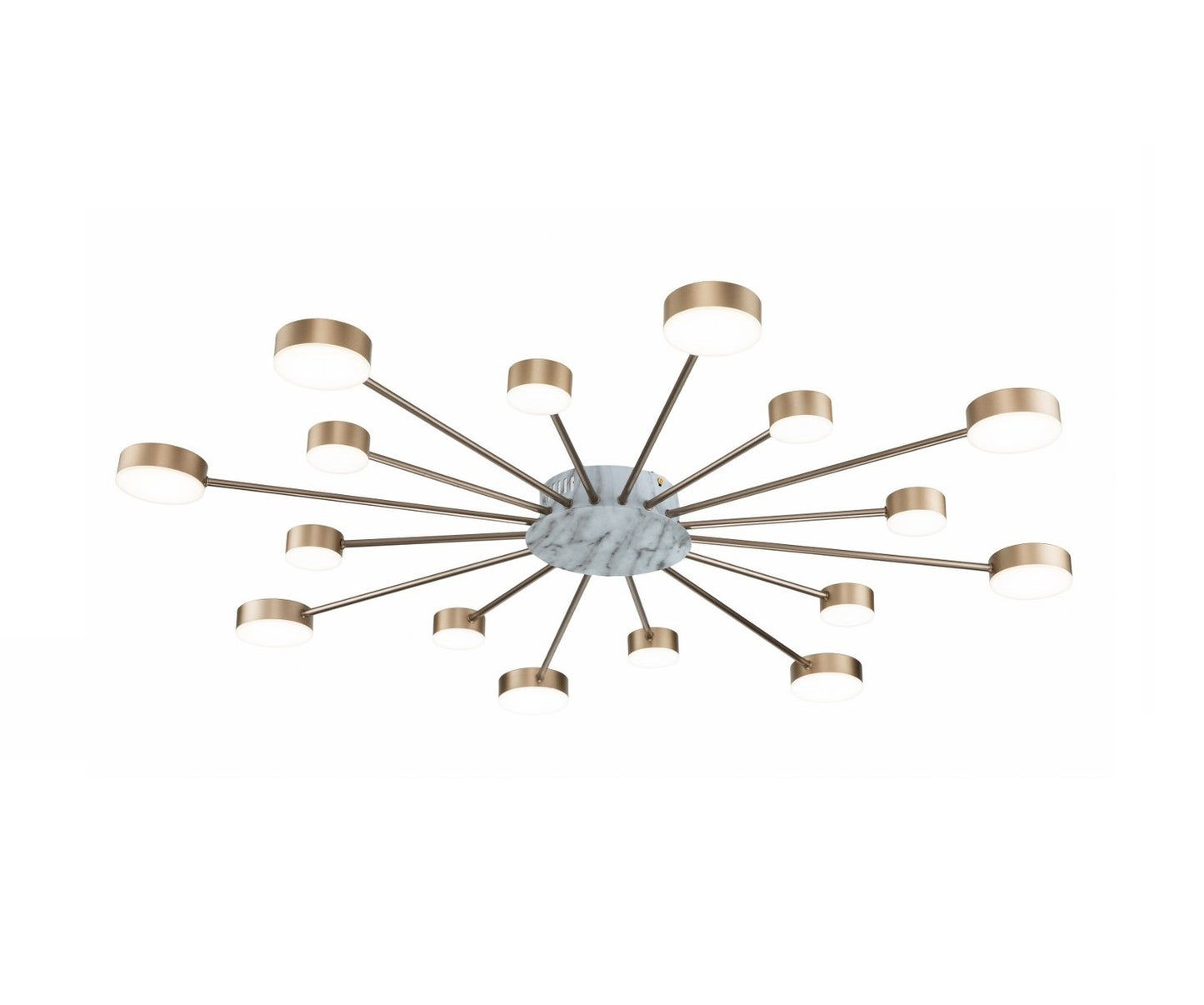 Lámpara LED Metal Radial Salón EYE | Dorado 16 Luces CCT