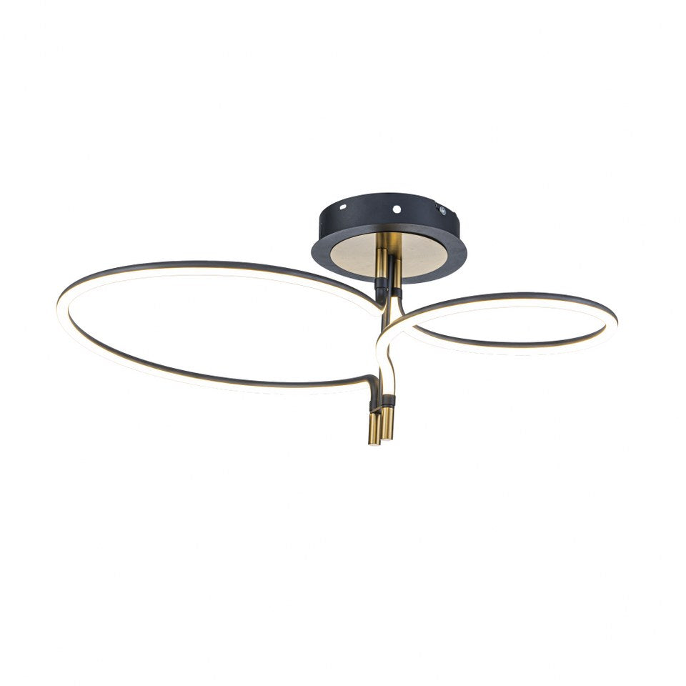 Lámpara de techo LED LIRA Negra y Dorada | FL6021-C