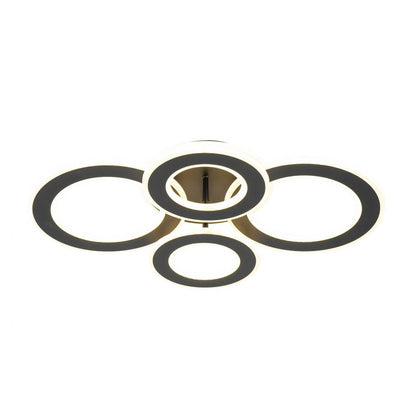 Lampara de 4 aros CCT Regulable Negro