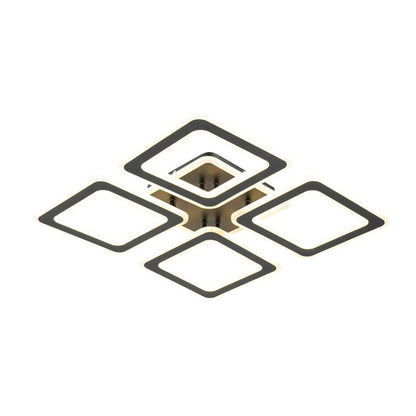 Lampara Led 4 Brazos Cuadrados Negro