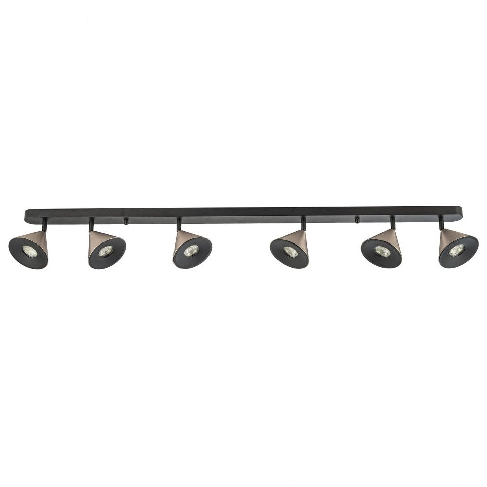 Lampara de Techo Horn 6 focos modernos con bombilla GU10 Gris