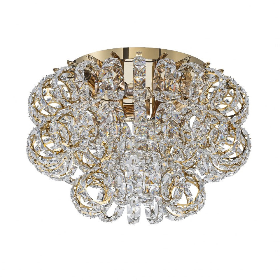 Plafón Cristal Circular Salón RINGLUX | Dorado Ø50 cm E14