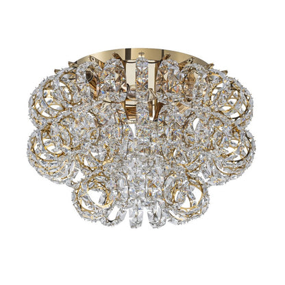 Plafón Cristal Circular Salón RINGLUX | Dorado Ø50 cm E14