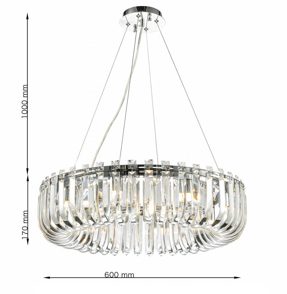 Lámpara colgante de cristal CARV - CLN131-D60P