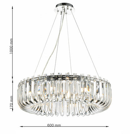 Lámpara colgante de cristal CARV - CLN131-D60P