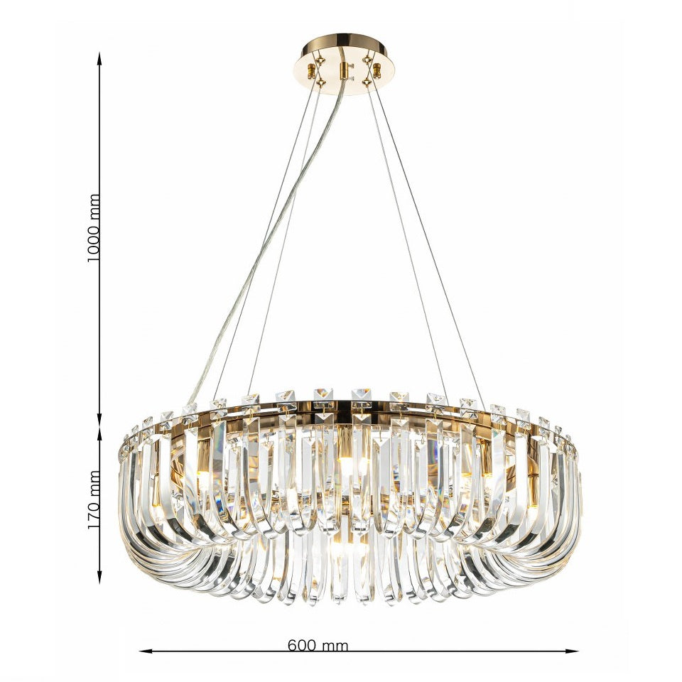 Lámpara colgante de cristal CARV - CLN132-D60P