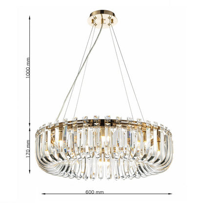 Lámpara colgante de cristal CARV - CLN132-D60P