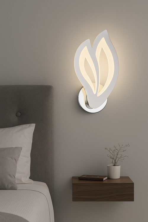 Aplique De Pared Con Forma De Flor Led Inegrado CCT Gris