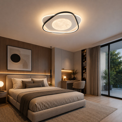 Lámpara de techo LED LUNA Blanca y Negra | FL6019-C