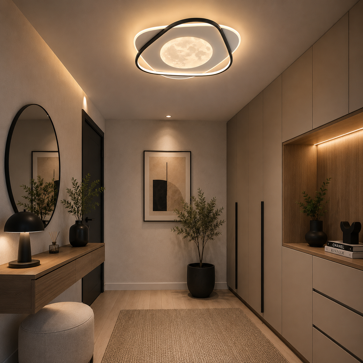 Lámpara de techo LED LUNA Blanca y Negra | FL6019-C