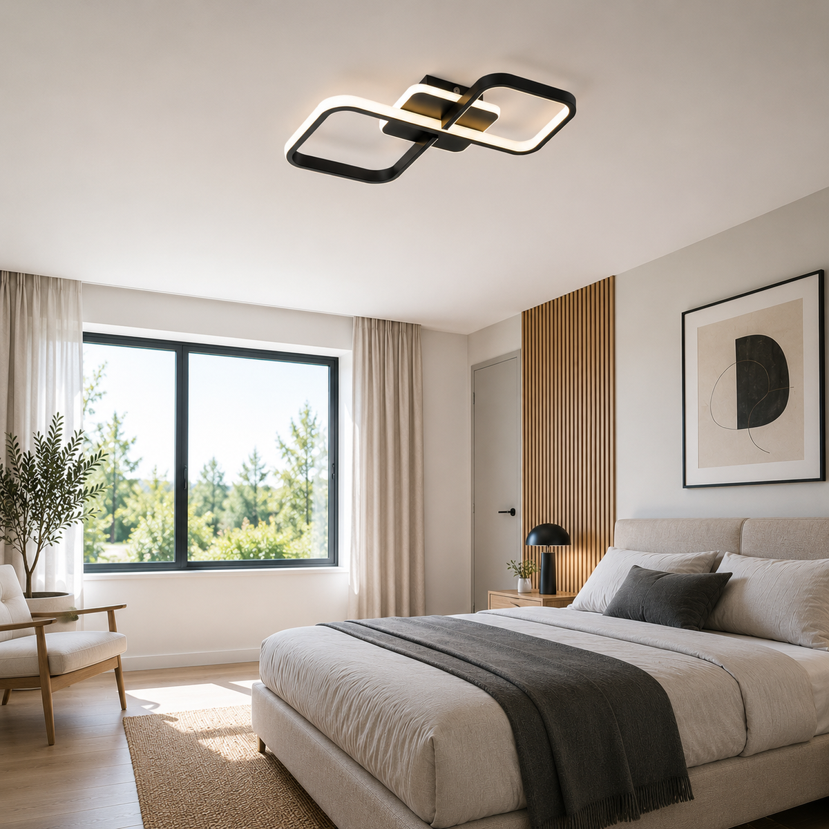 Lámpara de techo LED LOOP Negra | FL6014-C