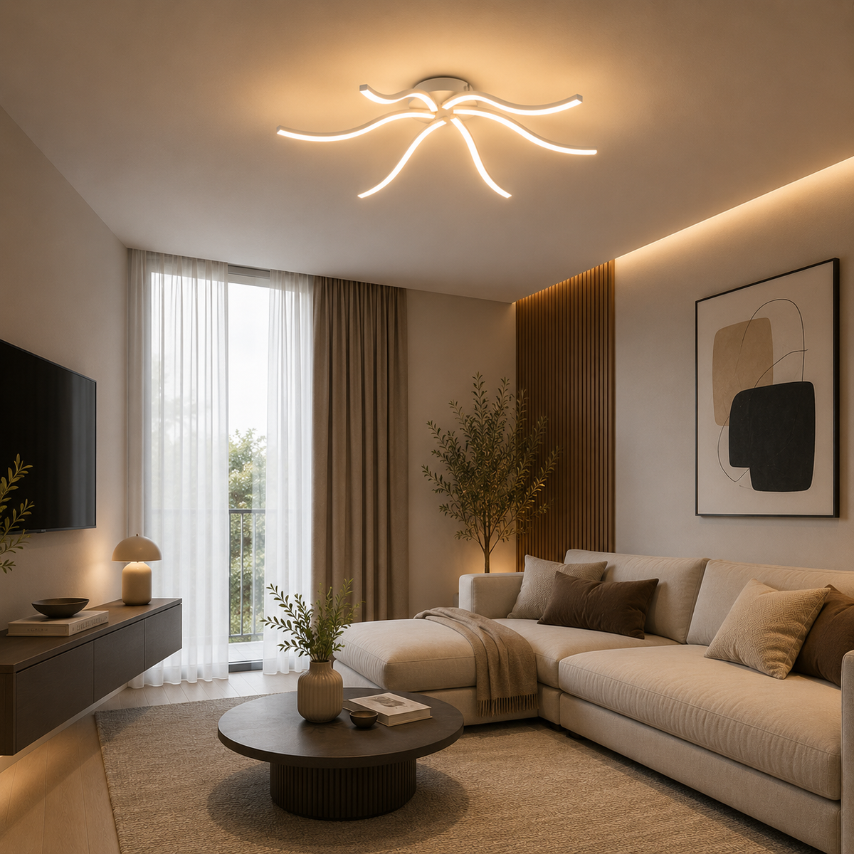 Lámpara de techo LED WAVE Blanco | FL6002-C