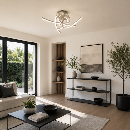 Lámpara LED Curva Techo Salón MIMO | Blanca Luz 4000K