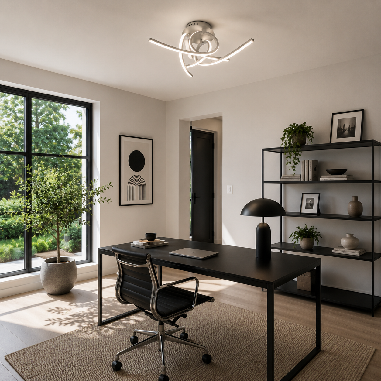 Lámpara LED Curva Techo Salón MIMO | Blanca Luz 4000K