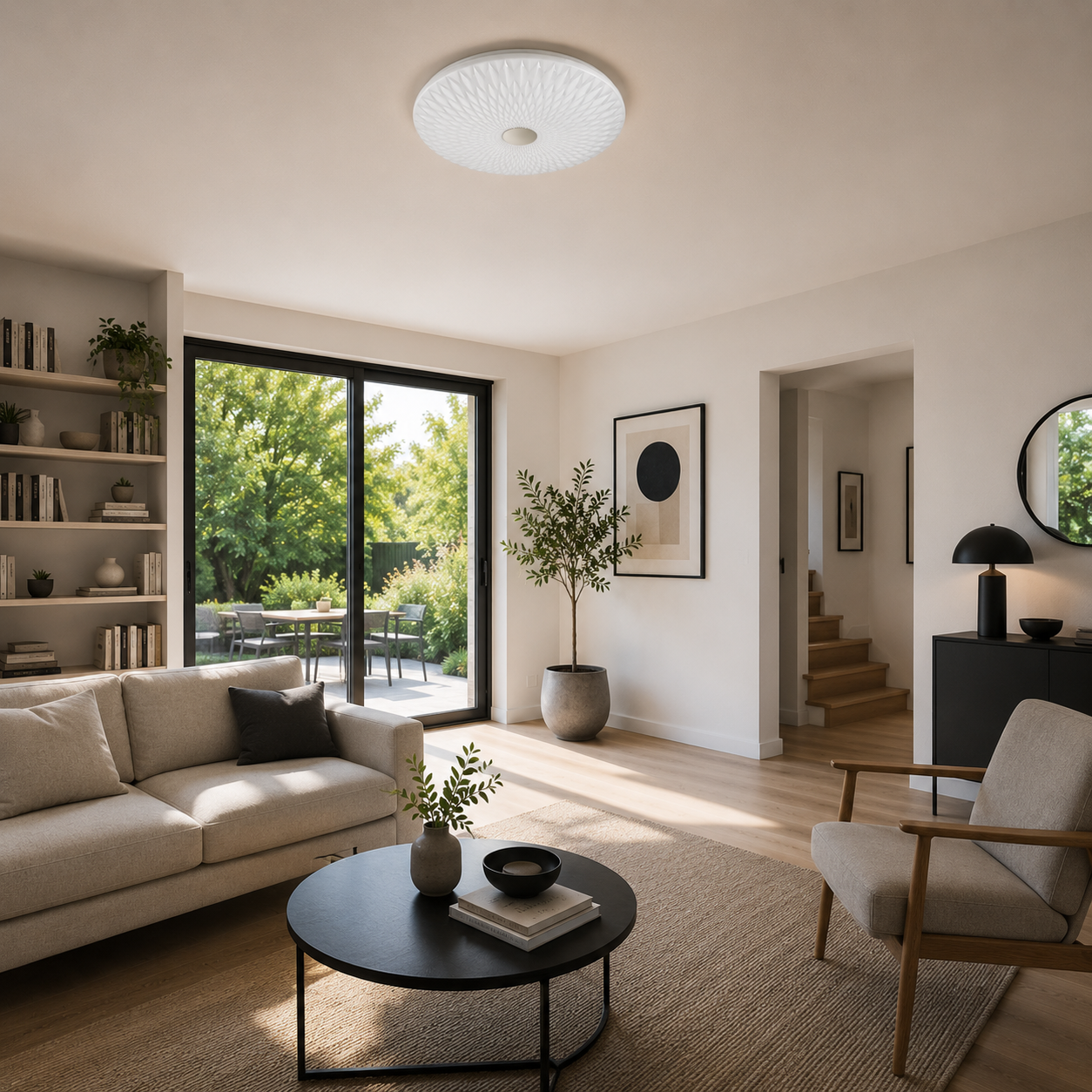 Plafón LED Circular Techo Salón STELAR | Blanco Ø50 cm CCT